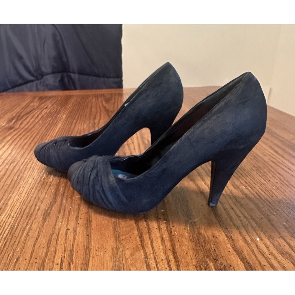 Rocket Dog Black Suede Peep Toe Kitten Heels Womens 8 Vibrant Office Career